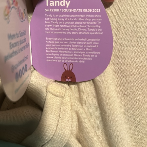 Tandy the chocolate bunny squishmallow NWT - Picture 4 of 5
